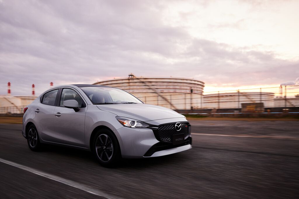 Medium 2023 Mazda2 IPM6 MEX LHD BRD C08 SDN EXT Driving FQ Cropped